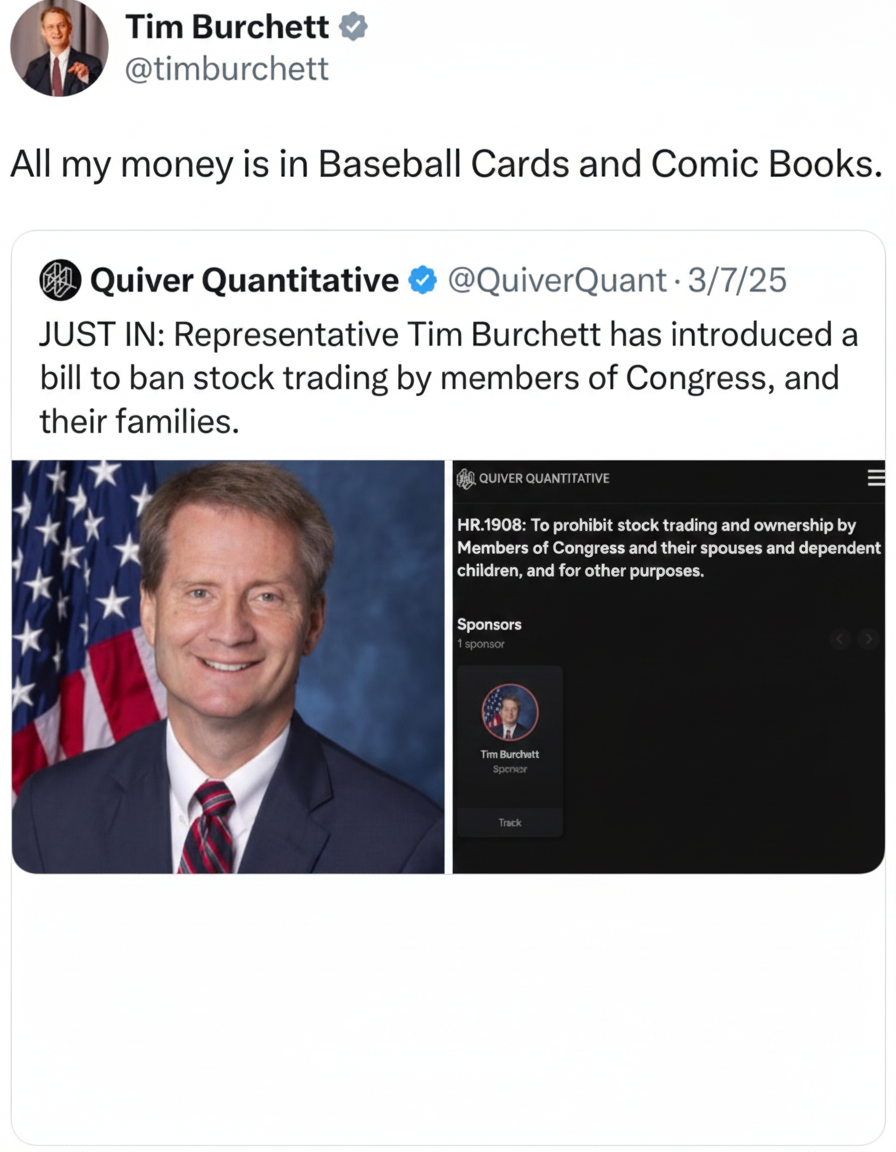 Congressman Tim Burchett Goes Viral: Says All His Money Is in Baseball Cards and Comic Books