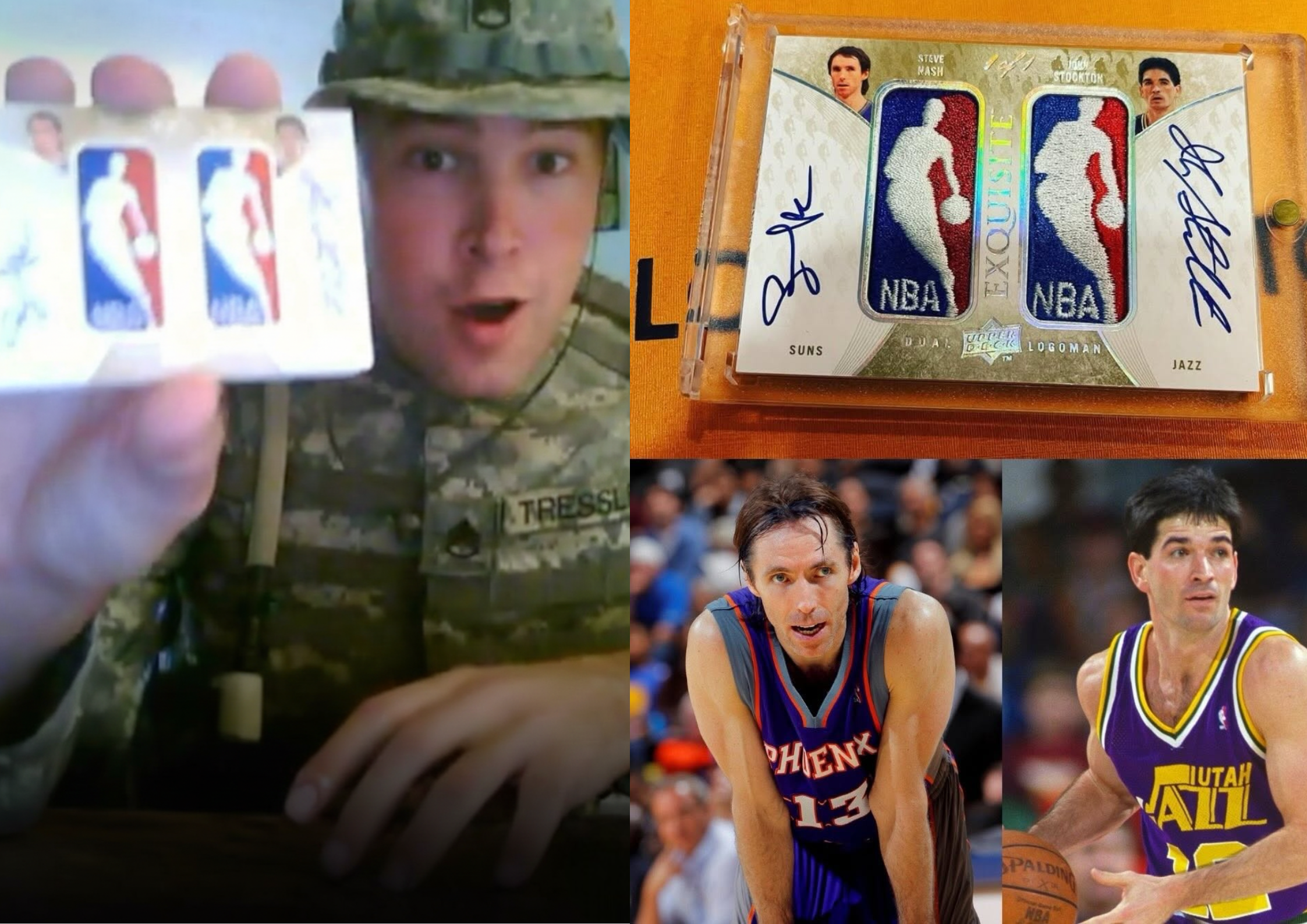 Army First Sergeant Pulls One-of-One Nash–Stockton Exquisite Basketball Card—A Collector’s Dream