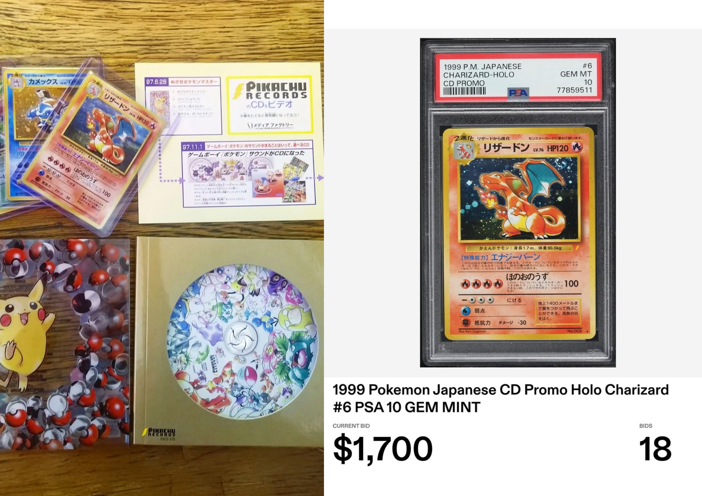 1999 Pokémon CD Promo Charizard PSA 10 Hits $1,700+ Bid in Live Auction